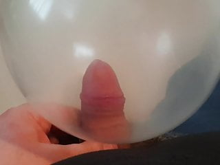 Cumming in condom balloon 