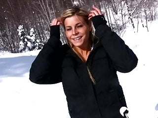 Hot stepmom shows tits and pees in snow   