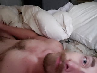 Jerking a load from my hairy cock