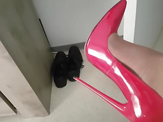 My wife whith new red heels