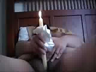 BBW candle masturbation