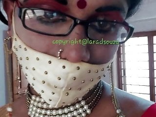 Indian crossdresser slut Lara D&#039;Souza sexy video in saree 1