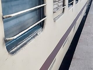 Train sex from Begum Indian big cock alone toilet