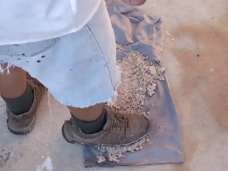 Champagne 1 dress mess with construction sand....