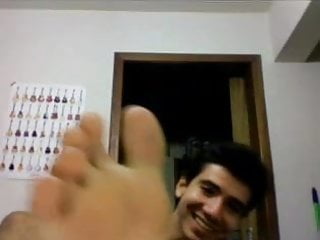 Straight guys feet on webcam #462