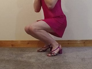 Pretty in pink 3, Male crossdresser in pink dress and heels
