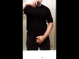 Twink films himself squirting on bathroom mirror