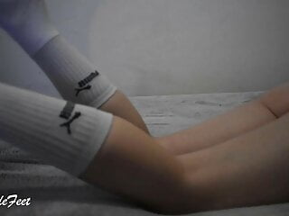 Sexy Blonde In Long Socks, You Need To See It - Miley Grey