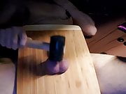 Ballbusting with mallet 