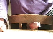 Fucking a chair and cum on table