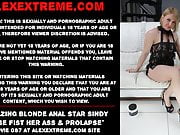 Amazing blonde anal star Sindy Rose fist her ass & prolapse