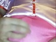 Pink maid outfit with pink panty cum