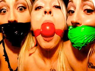 Kinky Blonde Amateur Gagged With Panties Ball Gag And Duct Tape In Homemade Gag Talk Video...