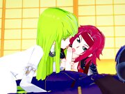  CC and Kallen have fun with Lelouch: Code Geass Parody