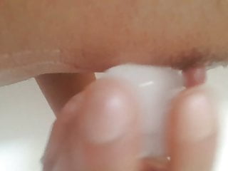 close up my big nipples erection with ice