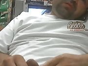 Wanking, talking on phone and cumming at shop