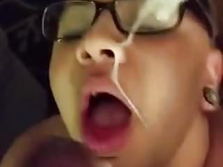 Cumshot, Black Ebony, Facial, Nutting