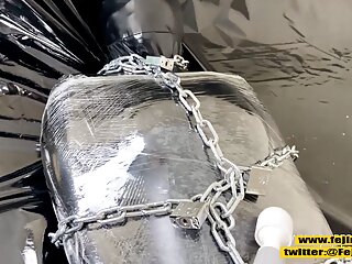Rubber, Mummification Bondage, Chained, Femdom