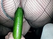 Fuck me with Cucumber in dress