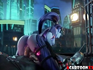 Busty Mercy from Overwatch taking doggystyle sex