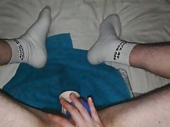 BottomBoy(Me) in Socks, play with big dildo&cums big loads 