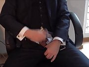 Cum over suit and tie 