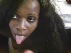 Ebony sugarbaby begs for cum in her mouth from european suga