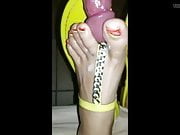 Cum on gorgeous paintrd toes in yellow sandalsls