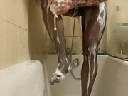 Shower in tights 