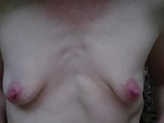 Tiny tits tortures nipples with clothespins