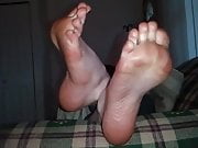 Nerdy girl feet tease