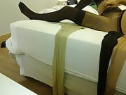 Masturbation in stockings and pantyhose