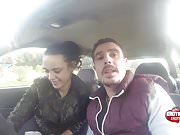 Ignacio Santos and Laura in the Car
