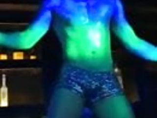 Sexy guy dancing on gay club...