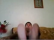 Straight guys feet on webcam #157