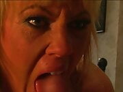 Blonde milf with big boobs taken to brown town by her boy