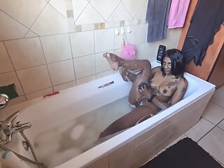 Bath, Small Boobs, Desi Aunty Bathing, In the Bath