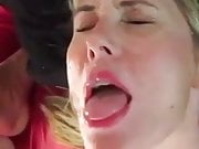 Wife gets a facial in front of her hubby