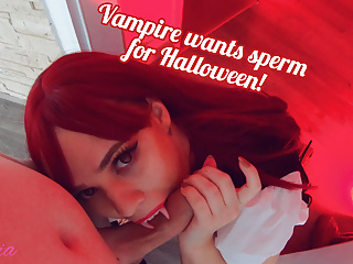  video: Vampire wants sperm for Halloween!