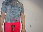REd Nike Running Tights Dick Print