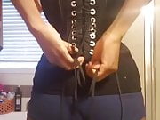another ,tough waist training , with the help of a very tigh