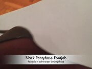 Footjob in Black Pantyhose