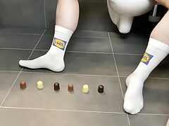 Food Crushing with White Lidl Socks