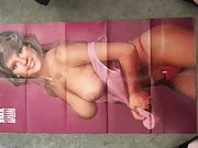 Cumshot on a Samantha Fox poster 