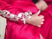 Desi Milf showing her body in pink robe