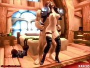 Sexy ass Warcraft heroes fucked in threesome sex