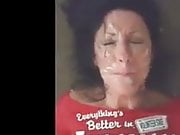 Black haired mature slut deepthroats and gets massive facial