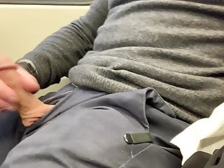 Jerking Off My Hard Cock In Public And Cumming On The Train