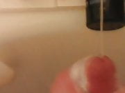Big cumshot (6 spurts) in shower