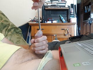 Sounding My Dick With 9Mm Rod And Cumming While Inserted